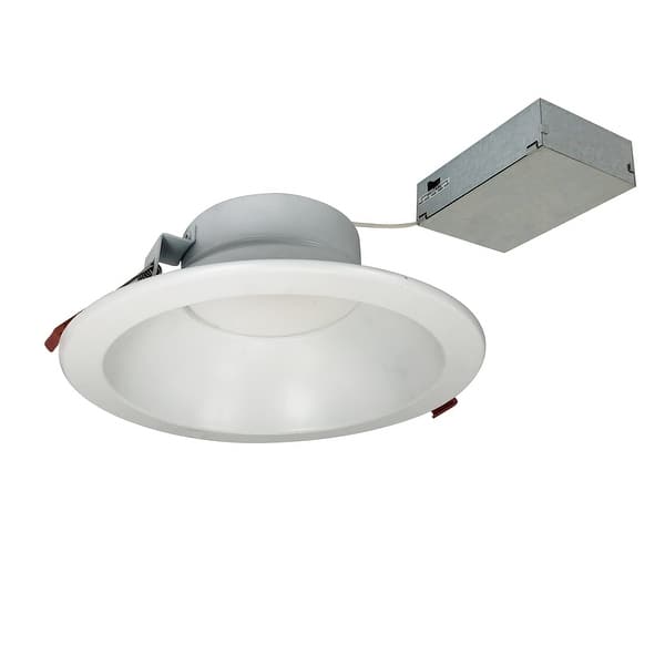 Nora Lighting NLTH81TW 8" Theia LED Canless Recessed Light with Matte Powder White Bed Bath